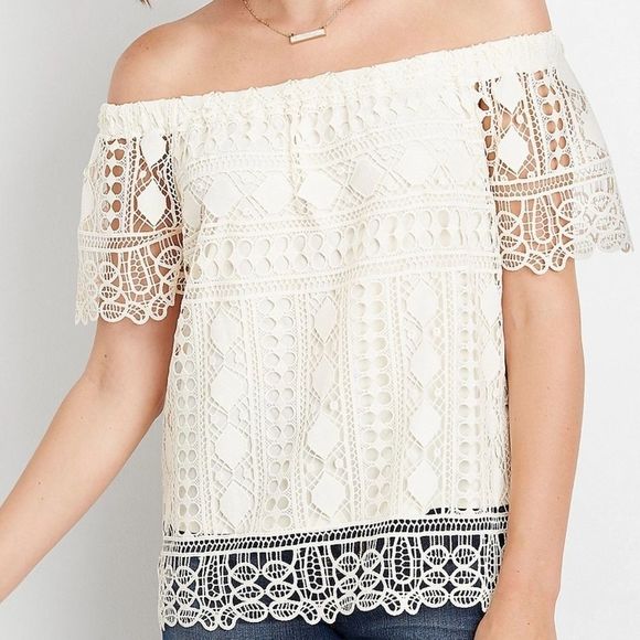 MAURICES Lace Off Shoulder Top - Picture 9 of 9
